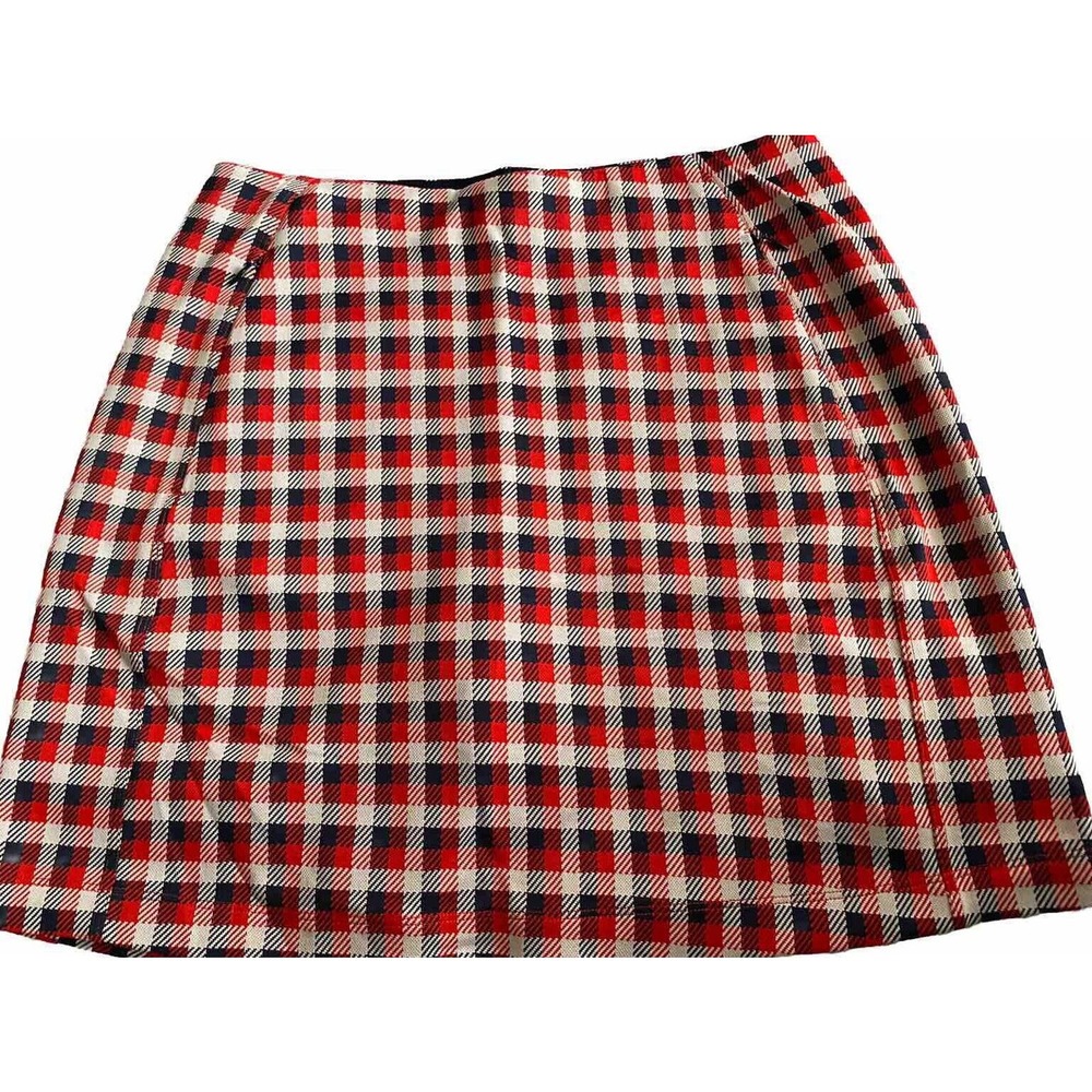 Tory Burch Tennis Skirt Tory Sport Skort Golf Skirt Plaid Small Red Navy